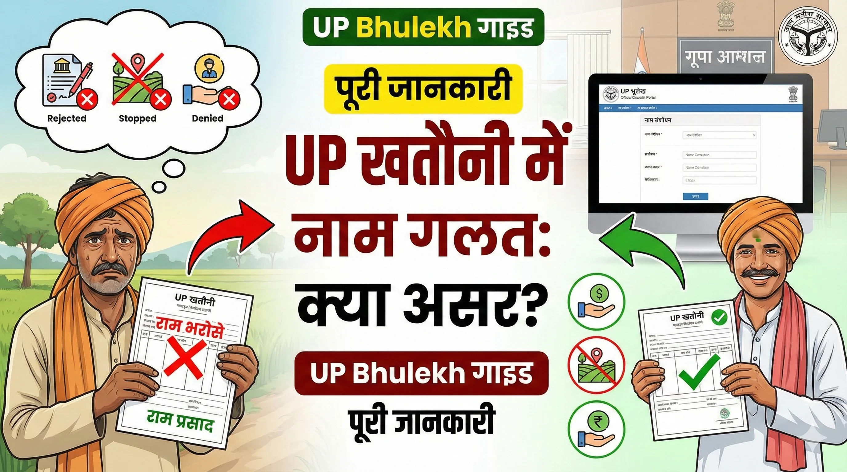 UP खतौनी में नाम गलत हो तो क्या असर पड़ता है?